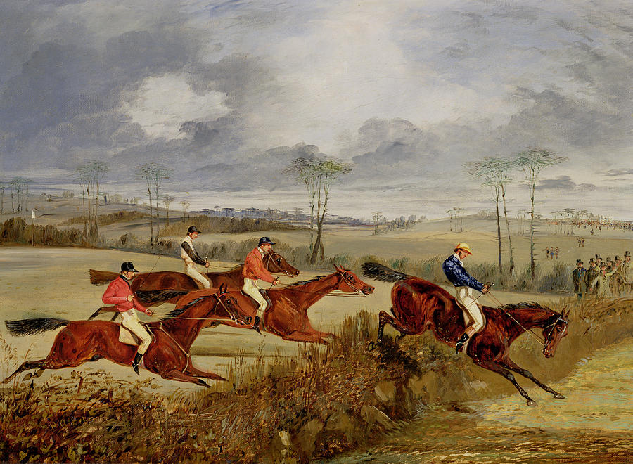 Henry Thomas Alken Painting -  A Steeplechase - Near the Finish by Henry Thomas Alken