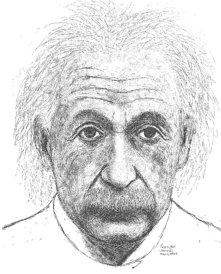 Portrait Painting -  Albert Einstein by Tennyson Samraj
