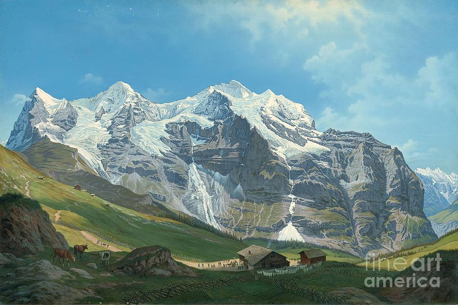  Alpe Wenger in the Bernese land of the Eiger Painting by MotionAge Designs