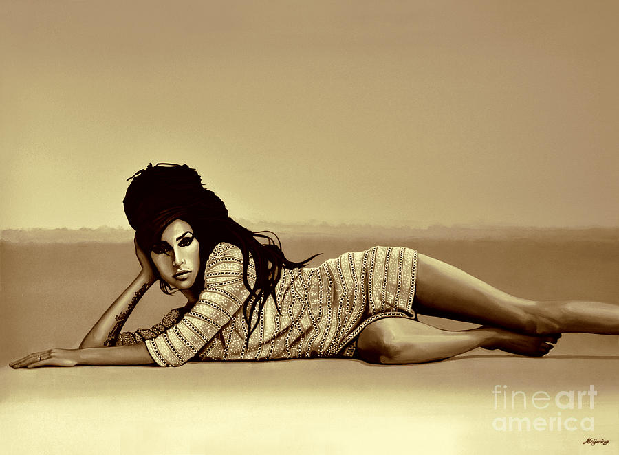 Amy Winehouse Mixed Media -   Amy Winehouse Gold by Meijering Manupix
