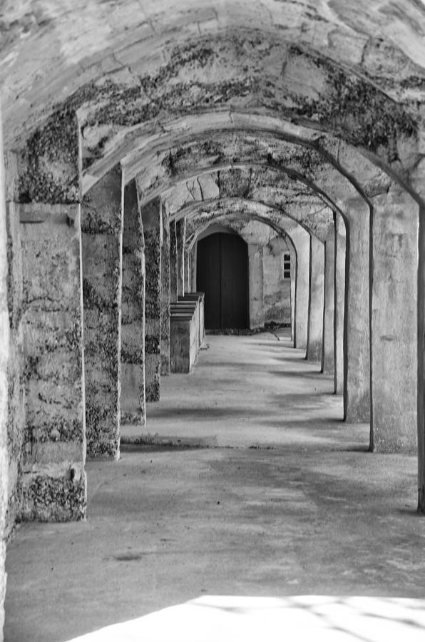  Archway at Moravian Pottery and Tile Works in Black and White Photograph by Bill Cannon