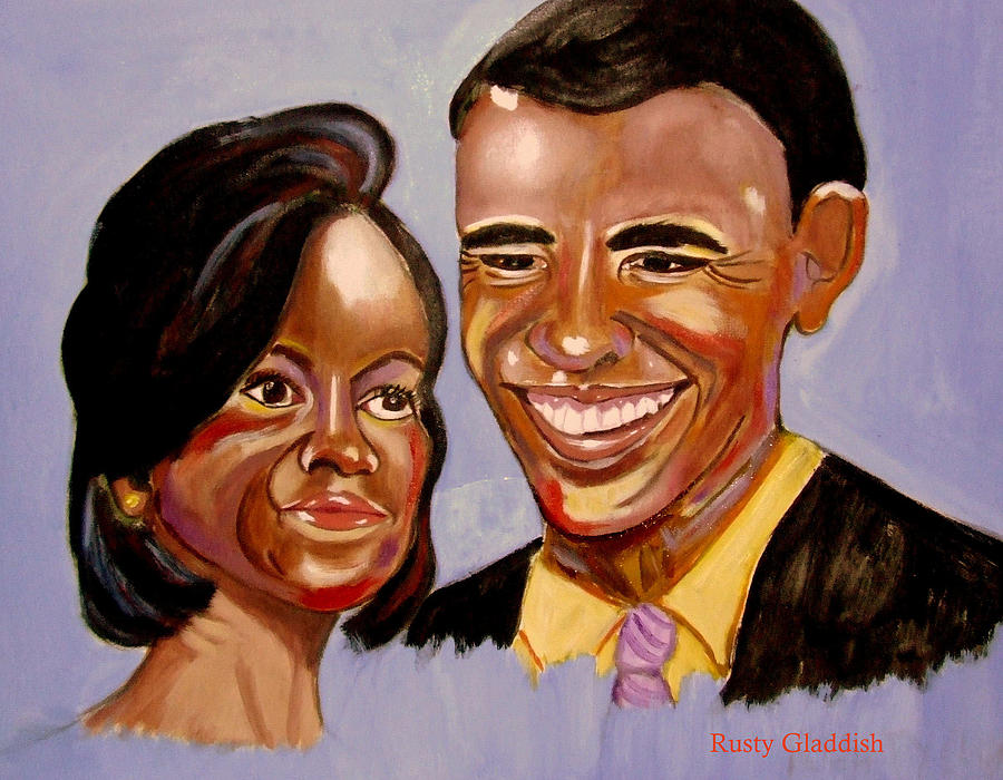  Barak and Michelle Obama   The Power of Love Painting by Rusty Gladdish