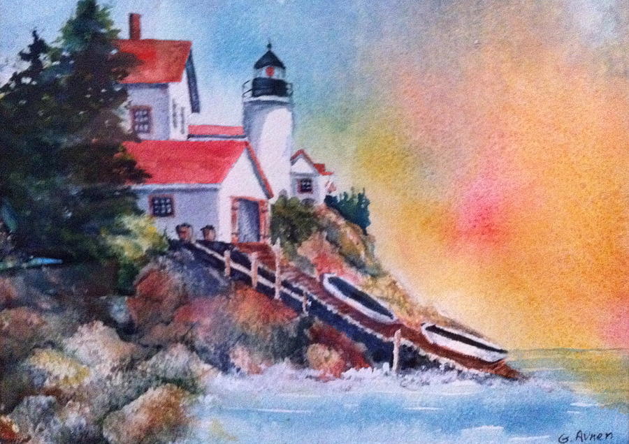  Bass Harbor Light Painting by Gloria Avner