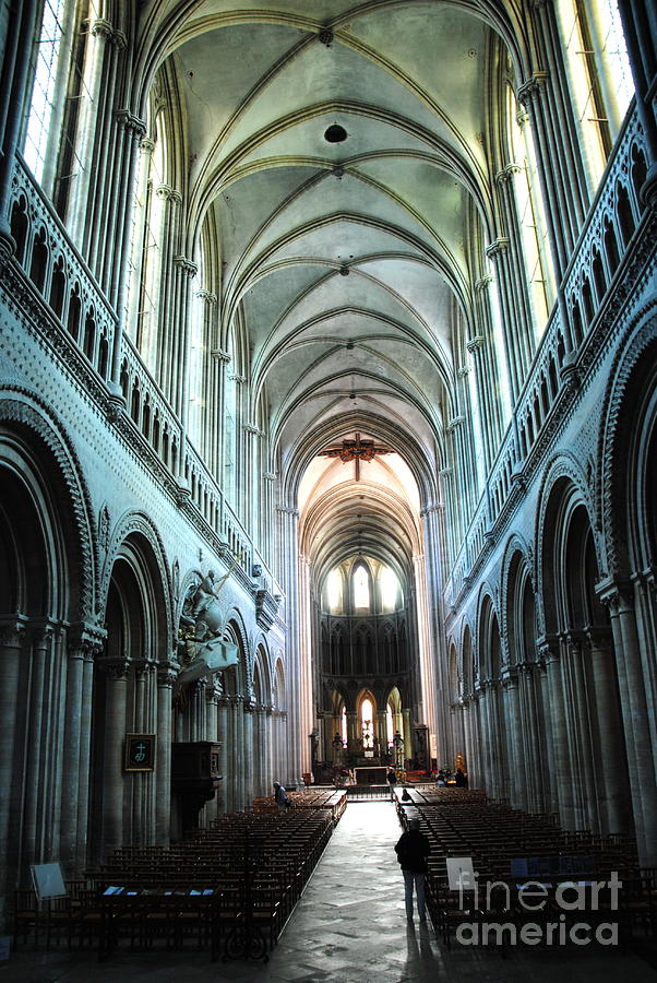  Bayeaux Cathedral Interior Photograph by Jacqueline M Lewis