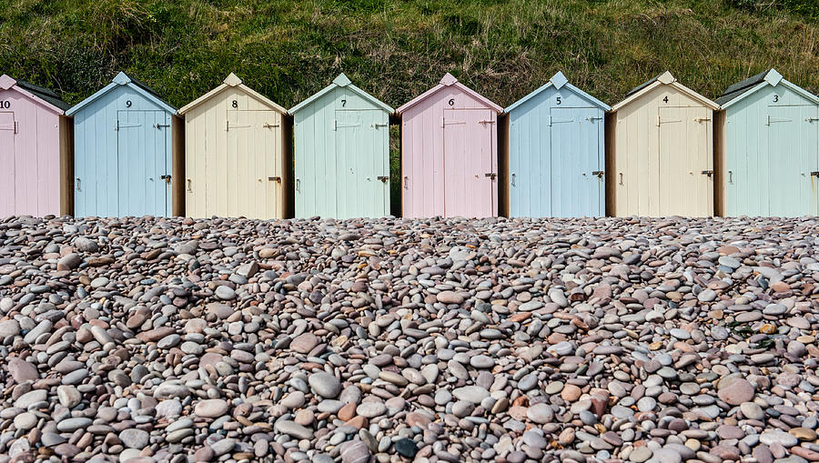  Beach Huts and Pebbles ii Photograph by Helen Jackson