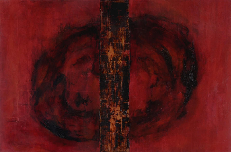 Abstract Expressionism Painting -  Big Red - the Order of Chaos by Ellen Beauregard