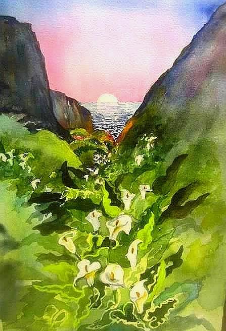  Big Sur Calla Lilies Painting by Esther Woods