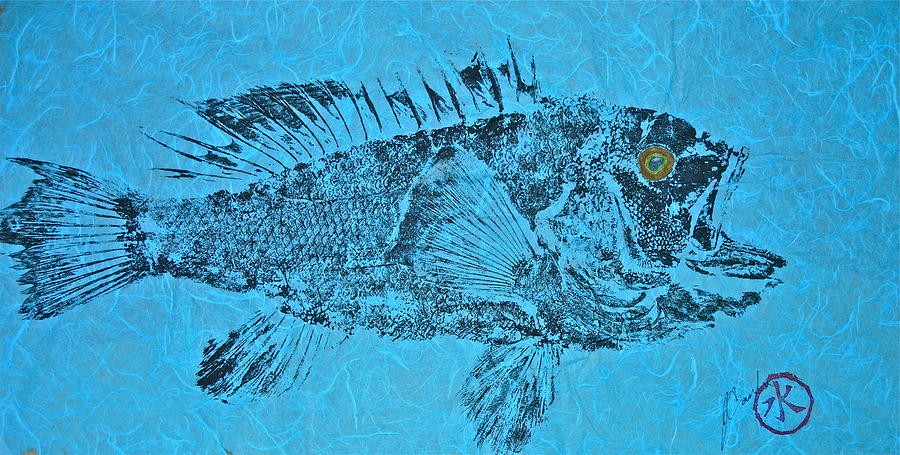  Black Sea Bass - Rockfish - Grouper Mixed Media by Jeffrey Canha