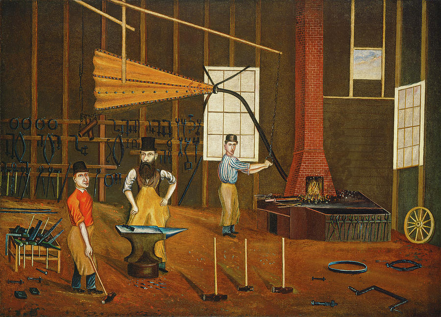  Blacksmith Shop Painting by Francis A Beckett