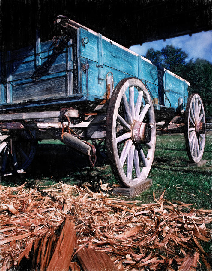  Blue Wagon Photograph by David and Carol Kelly