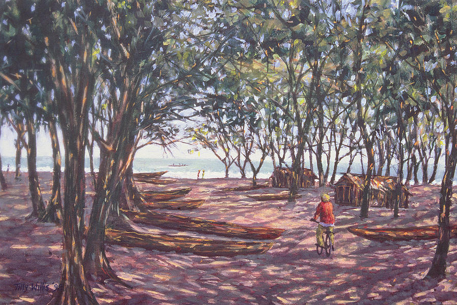 Tree Painting -  Boat Yard  Kafountine by Tilly Willis