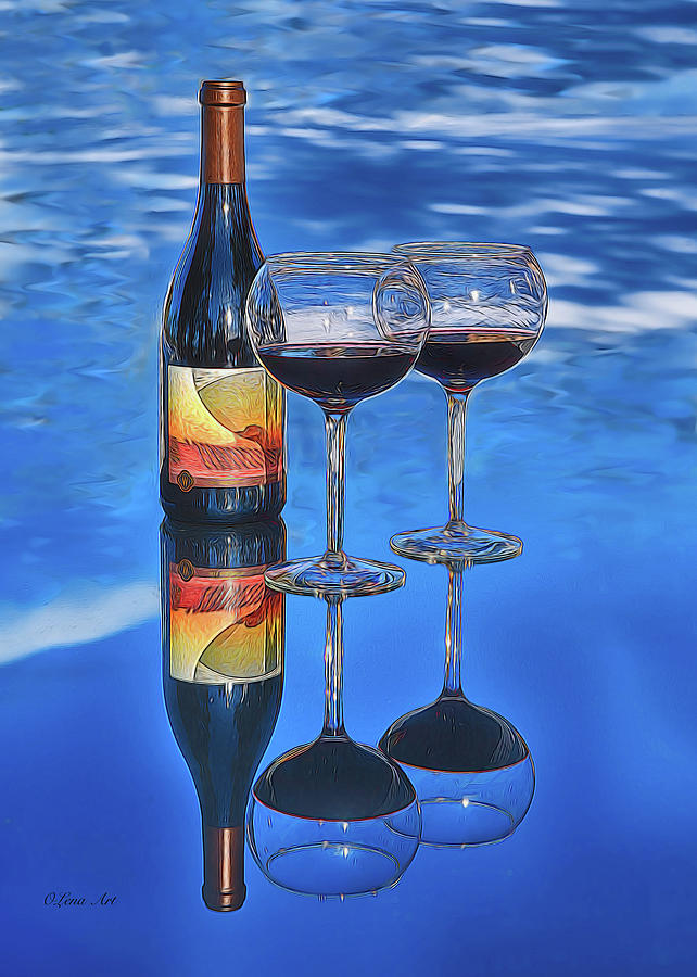  Bottle of Wine  Photograph by Lena Owens - OLena Art Vibrant Palette Knife and Graphic Design