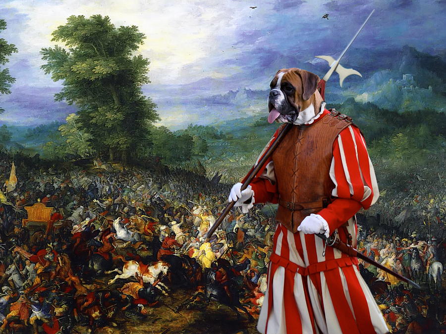  Boxer Art Canvas Print - Gathering before the battle Painting by Sandra Sij