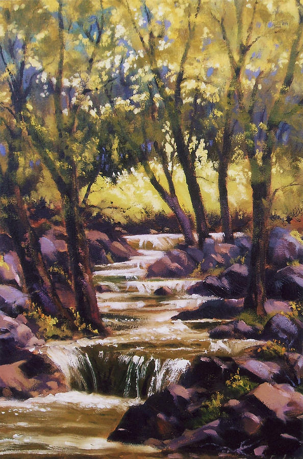 Yosemite National Park Painting -  Bridalvale Downstream by Ed Lucey