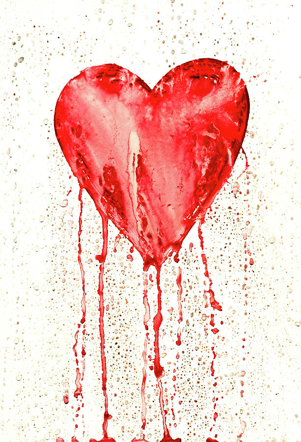  Broken Heart - Bleeding Heart Painting by Michal Boubin