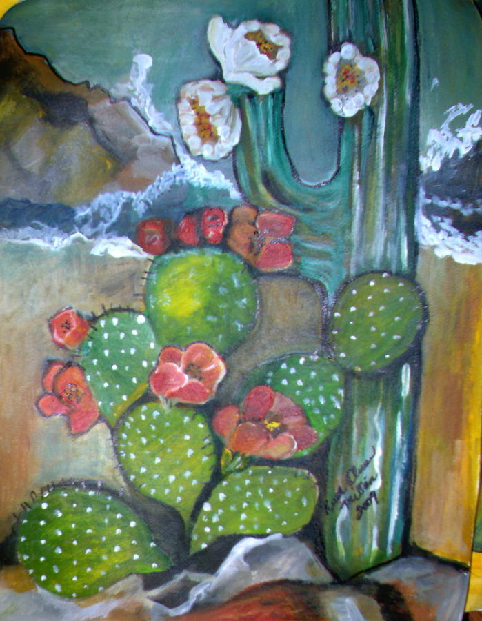Flower Painting -  By the Sea of Cortez by Ruth Olivar Millan