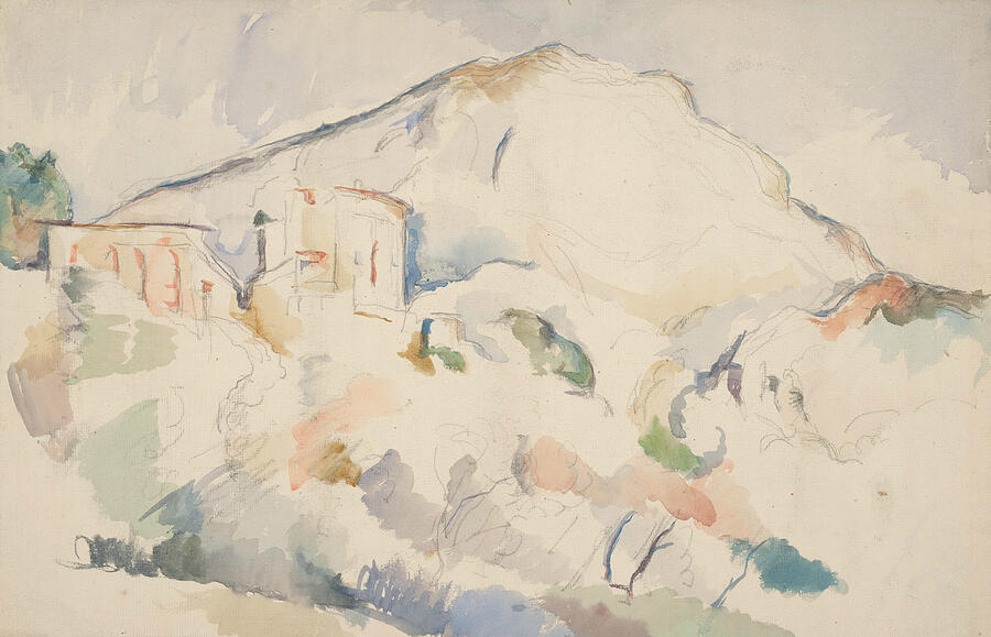  Chateau Noir and Mont Sainte Victoire, from circa 1890-1895 Painting by Paul Cezanne