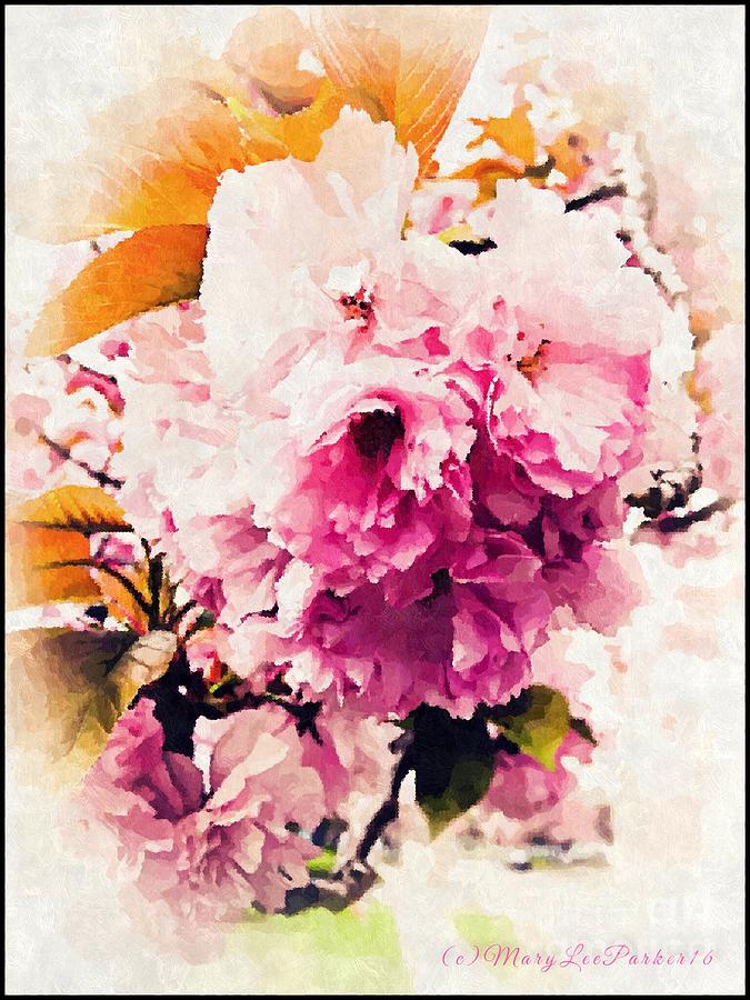  Cherry Blossoms  Mixed Media by MaryLee Parker