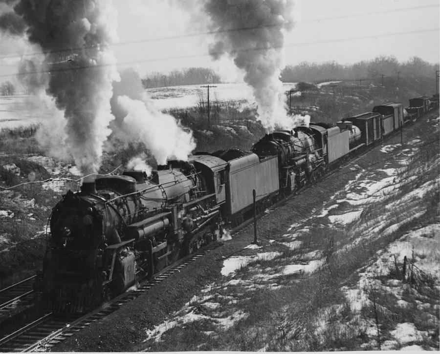  Chicago And North Western Railway Engine Near Radnor Illinois - 1940 Photograph by Chicago and North Western Historical Society