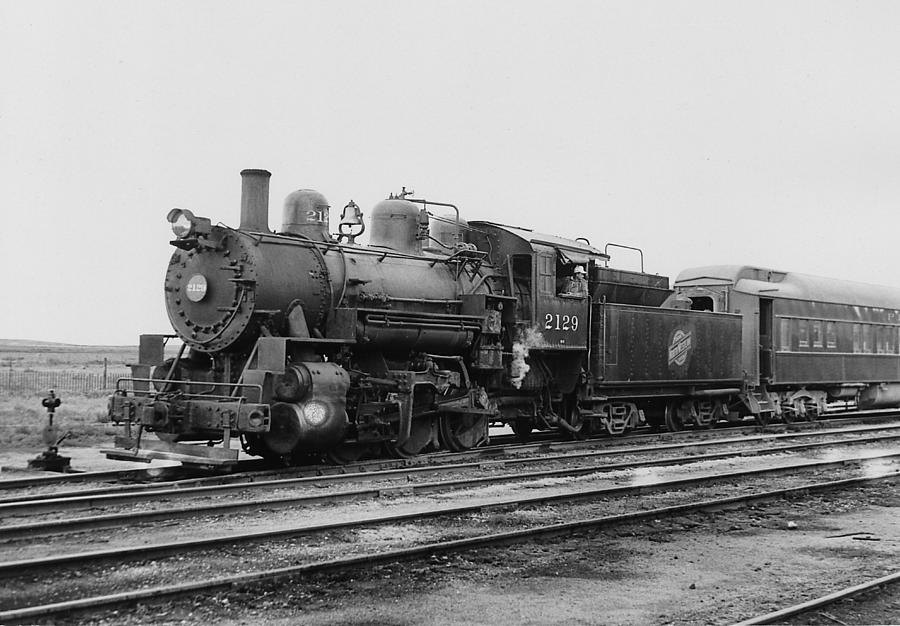  Chicago And North Western Stea Engine With Tender in Chadron Nebraska - 1948 Photograph by Chicago and North Western Historical Society