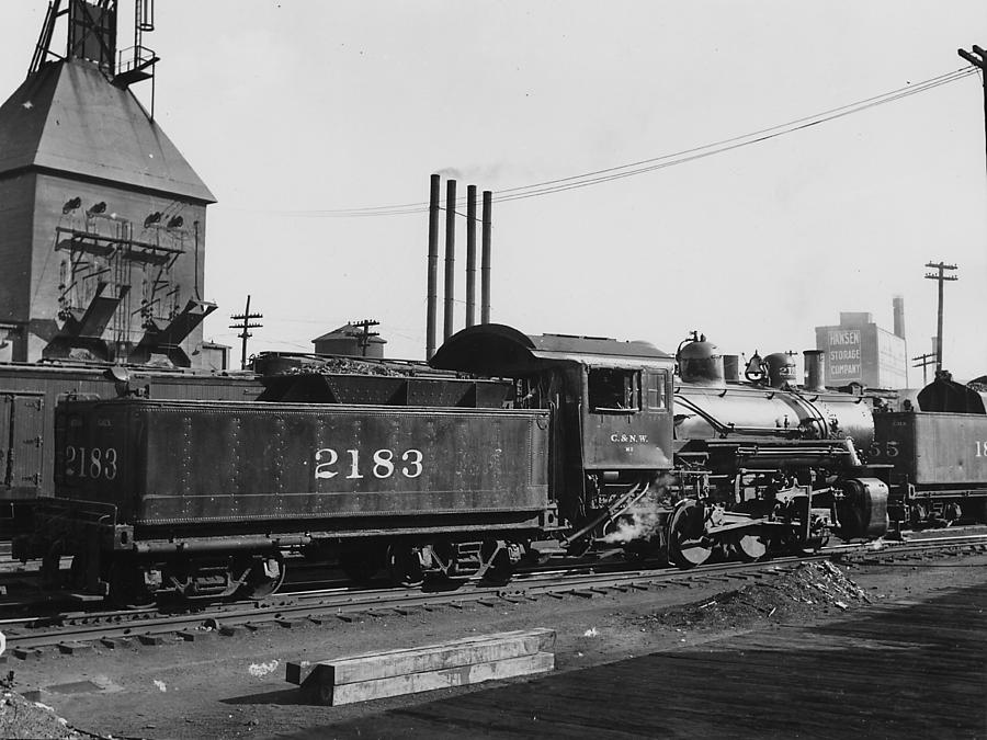 Steam Engine at Chicago Coal Docks - 1917 Photograph by Chicago and North Western Historical Society