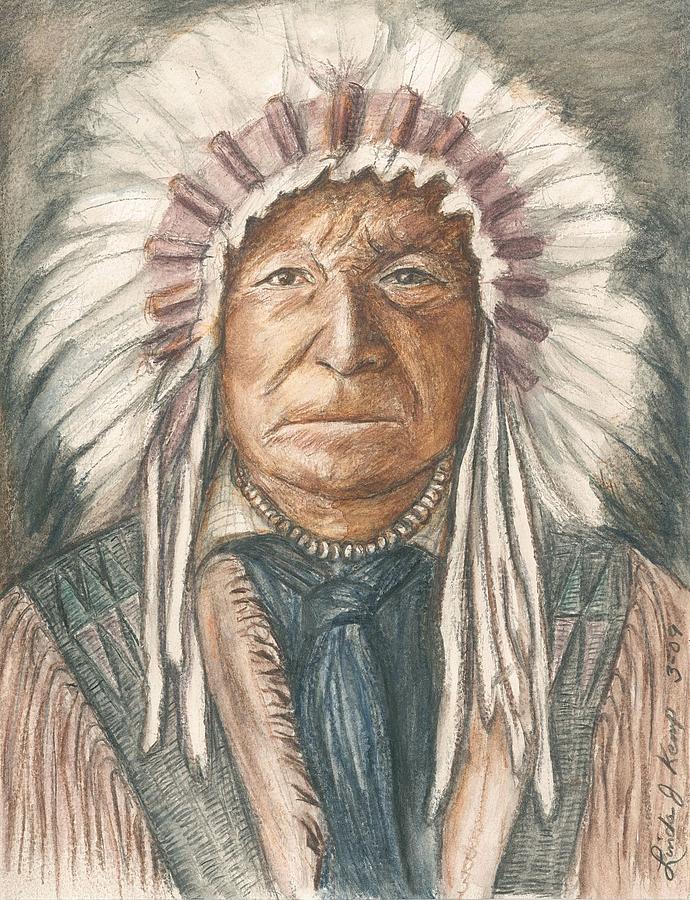  Chief Sitting Bear Drawing by Linda Nielsen