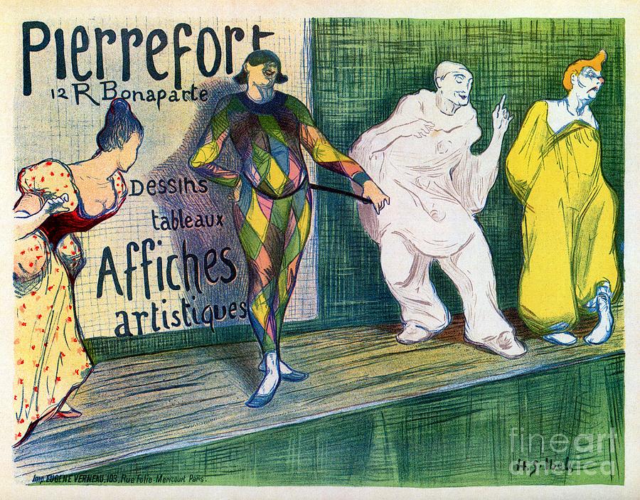  Clowns themed vintage French art gallery advertisement Digital Art by Heidi De Leeuw