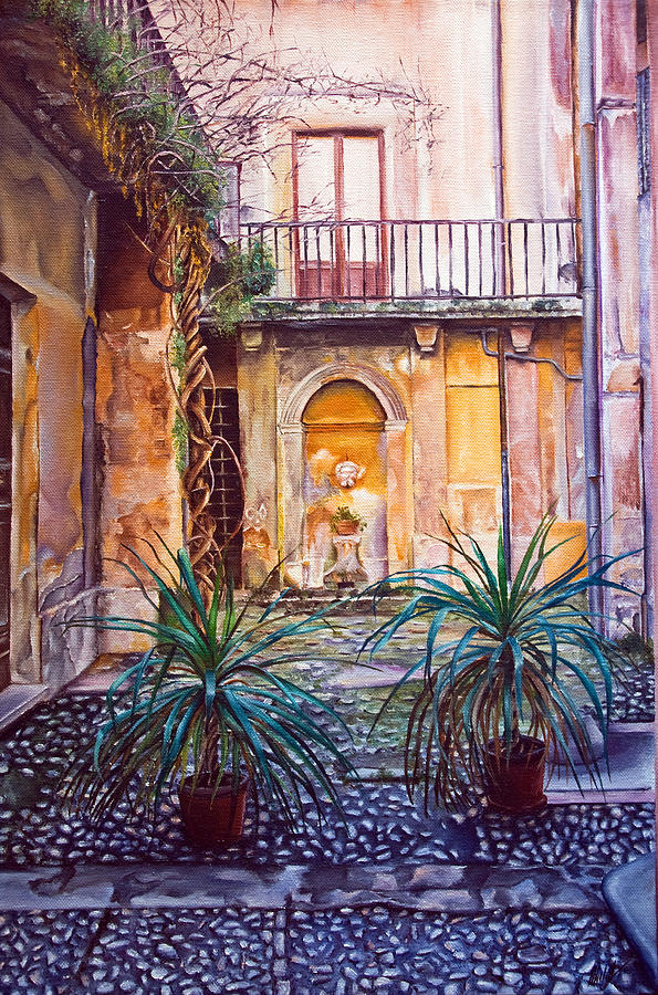  The Courtyard Painting by Michelangelo Rossi