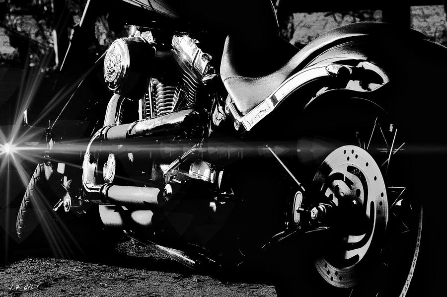  Davidson Harley,Black and white Photograph by Jean Francois Gil