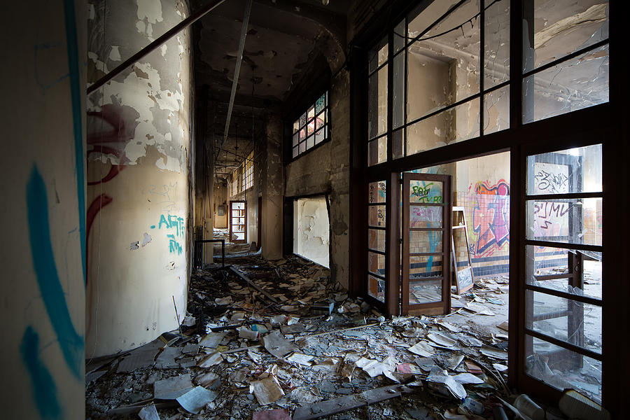  Demolished school building- Urban decay Photograph by Dirk Ercken