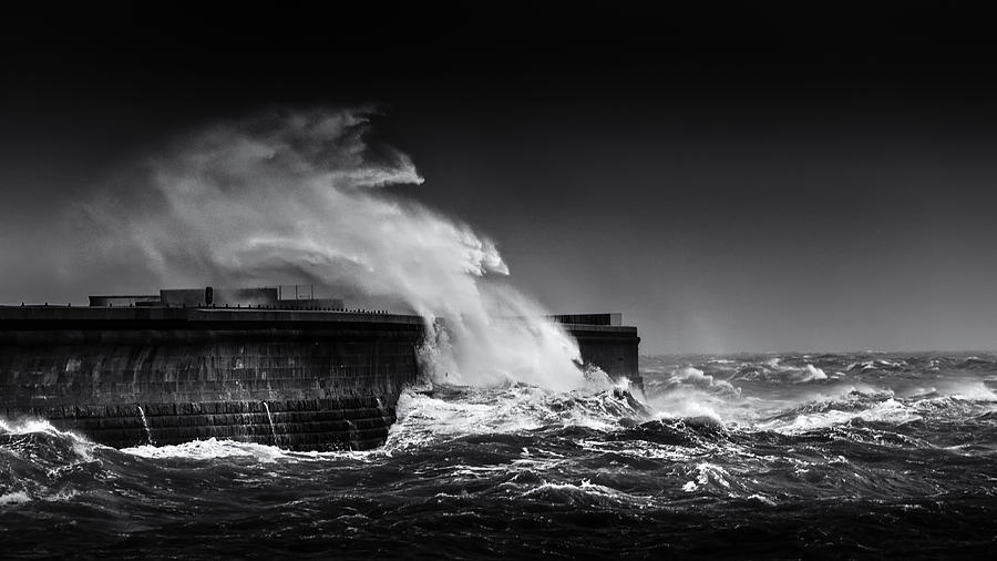 Black And White Photograph -  Dover Admiralty Pier by Ian Hufton