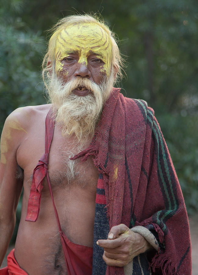  East Indian Man with Face Paint Photograph by Matthew Bamberg