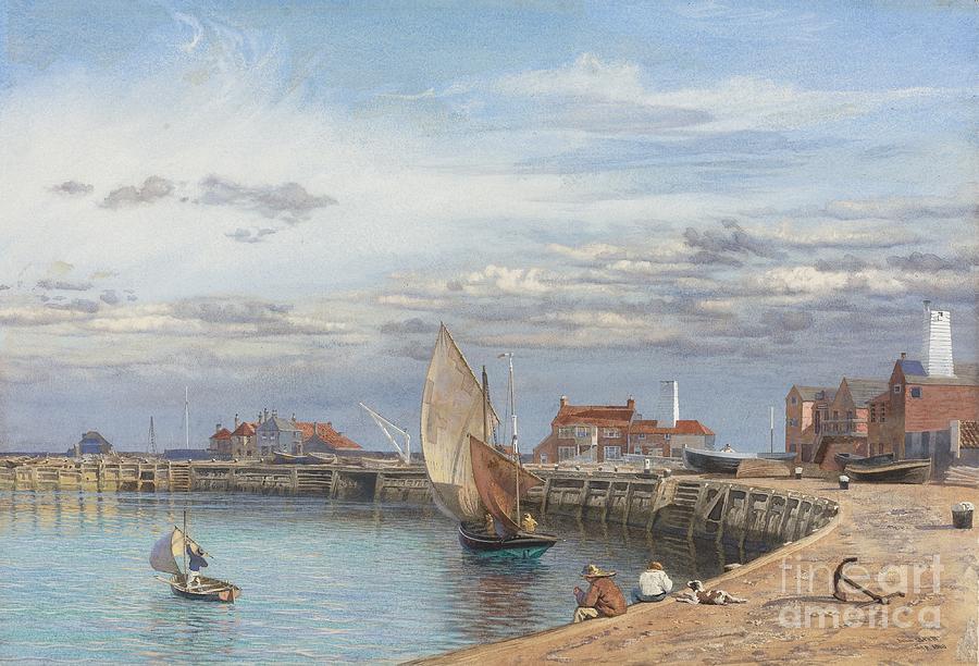 John Brett Painting -  Entrance To Yarmouth Harbour by Celestial Images