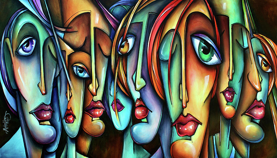   Face Us  adjusted Painting by Michael Lang