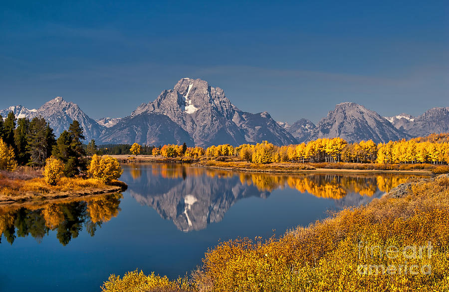  Fall Colors at Oxbow Bend in Grand Teton National Park Photograph by Sam Antonio