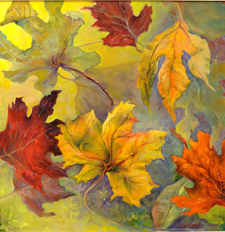 Falling Autumn Leaves Painting by Martha Zausmer paul - Fine Art America