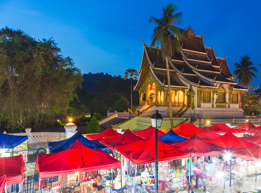  Famous night market in Luang Prabang Photograph by Didier Marti