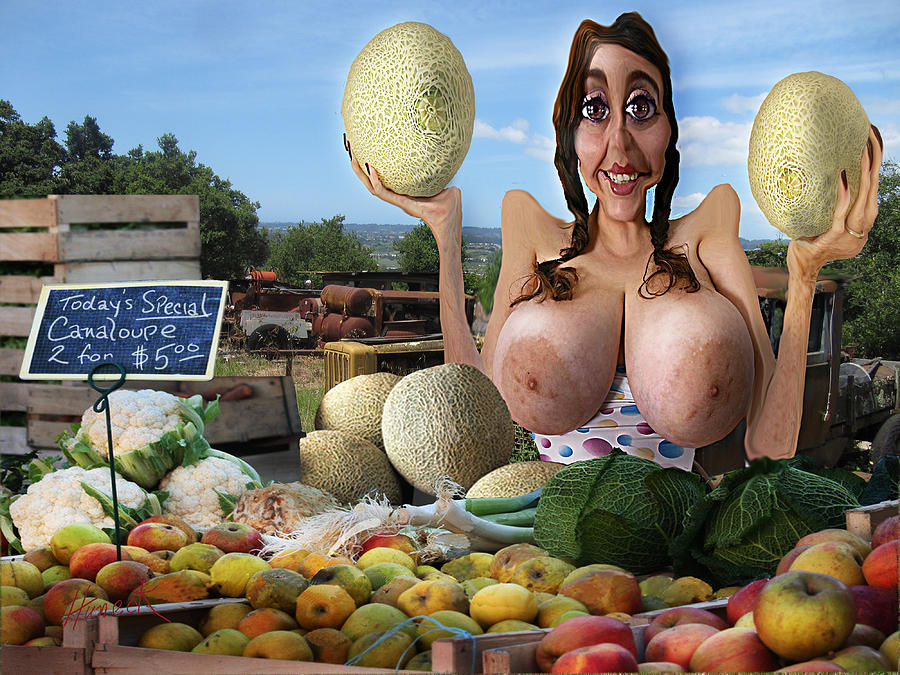 Nude Digital Art -  Farm Fresh Melons by John Huneck