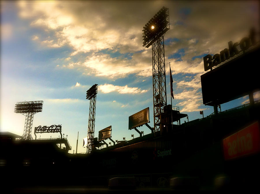 Boston Red Sox Fenway Park Photograph -  Fenway Park Fenway Lights by Iconic Images Art Gallery David Pucciarelli