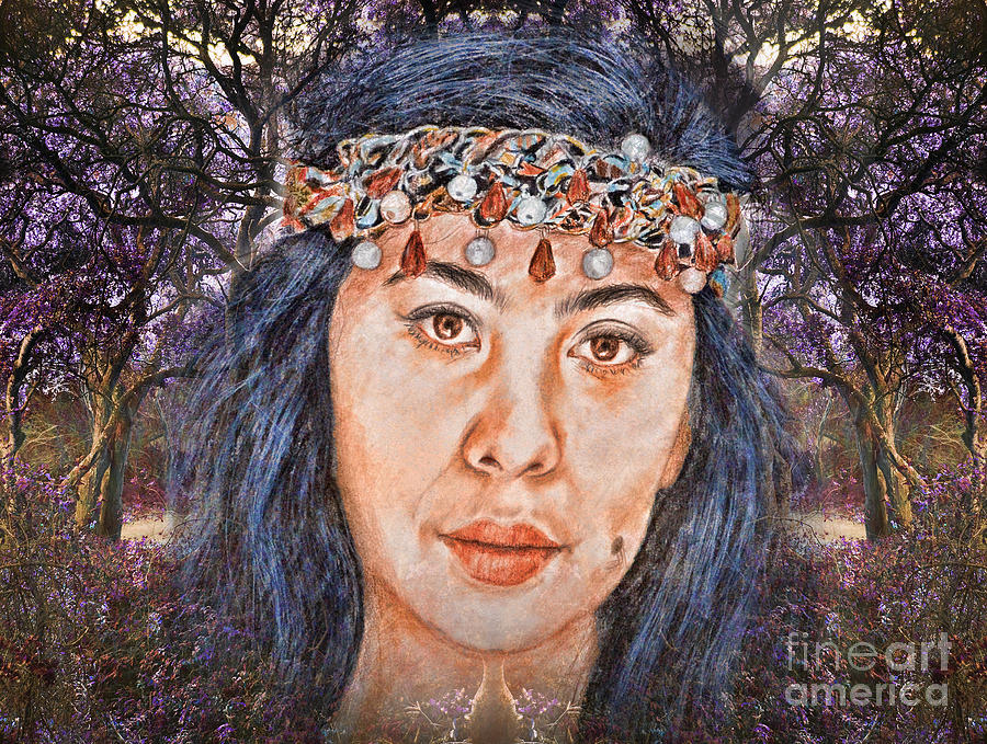  Filipina beauty, Kaye Anne Toribio.in a Mystical Forest II Digital Art by Jim Fitzpatrick
