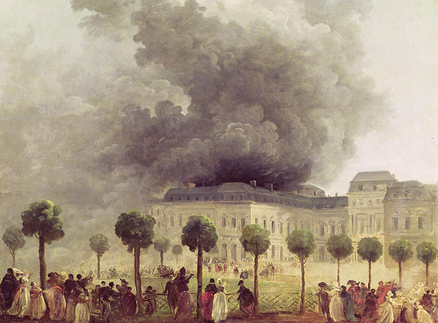 Tree Painting -  Fire at the Opera House of the Palais Royal by Hubert Robert