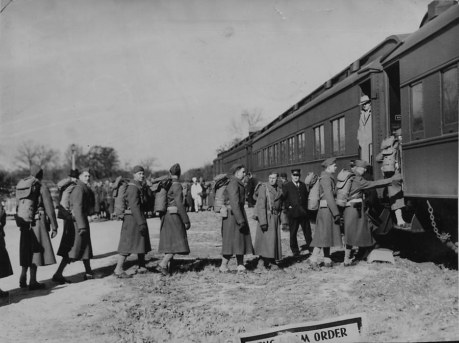 Infantry Boards Train-1939 Photograph by Chicago and North Western Historical Society