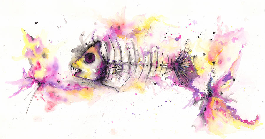 Fish Bones Mixed Media - Fish Bones by Jacqueline Endlich Fish Bones Mixed Media - Fish Bones by Jacqueline Endlich