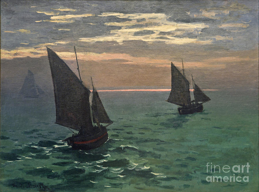 Fishing Boats At Sea Painting by Celestial Images