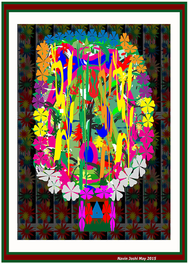 Abstract Mixed Media -  Flower bouquet  Colorful Abstract art for Interior Decoration  by NavinJoshi by Navin Joshi