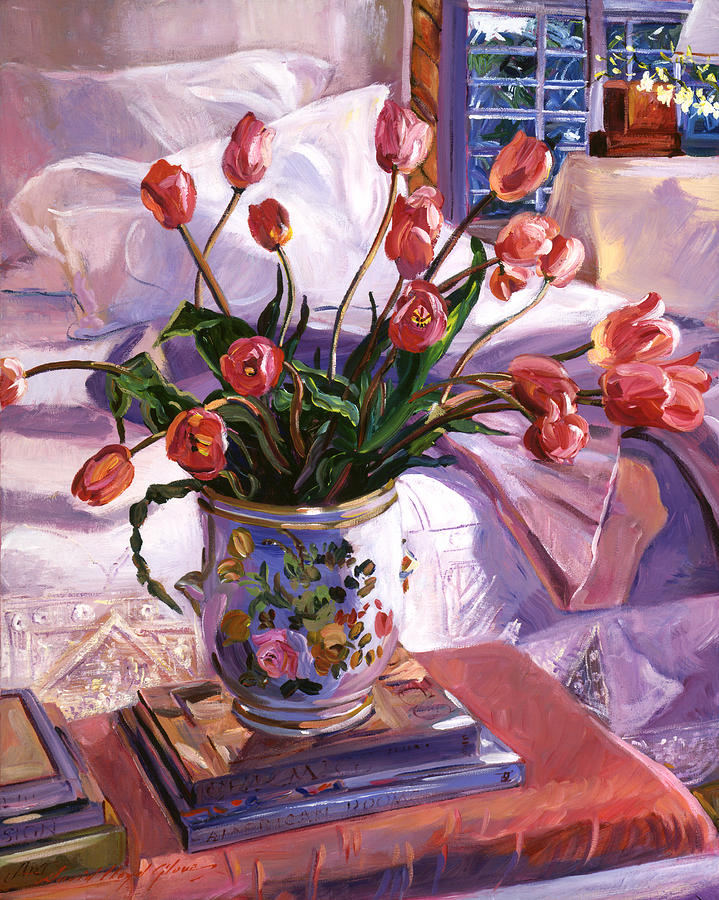  Fresh Tulips Painting by David Lloyd Glover