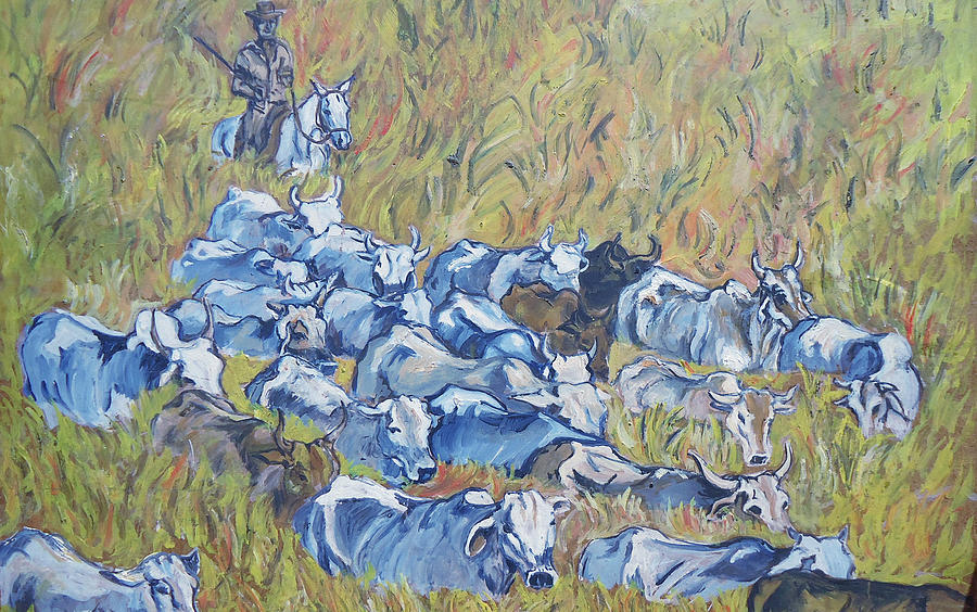   Gaucho Roundup Painting by Charme Curtin