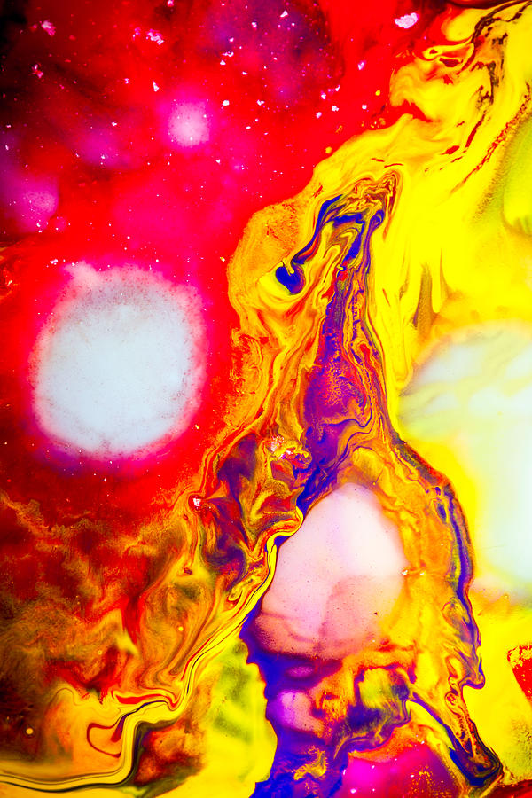  Giraffe in flames - Abstract Colorful Mixed Media Painting Painting by Modern Abstract
