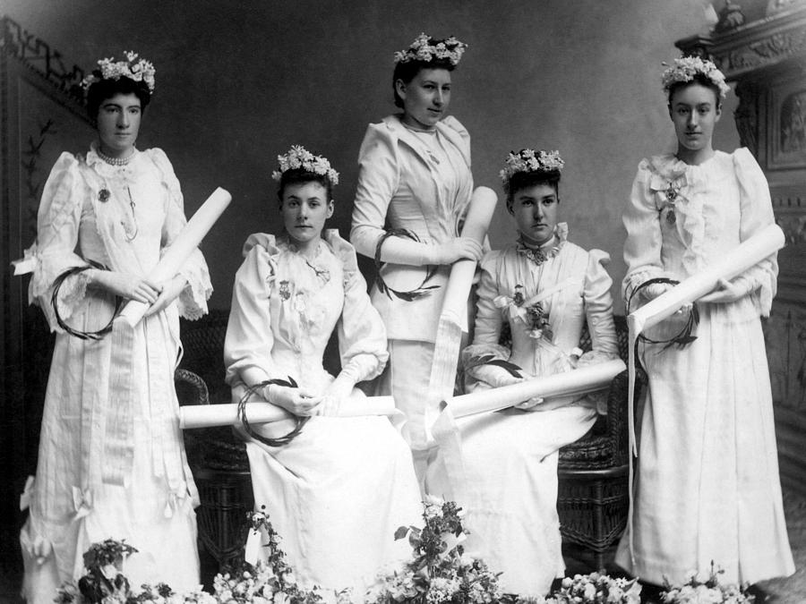 Girls 1909 Graduating Class Black White 1890s Photograph by Mark Goebel ...