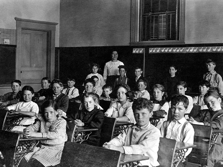 Grade School Children Kids Desks Circa 1910 Photograph by Mark Goebel ...